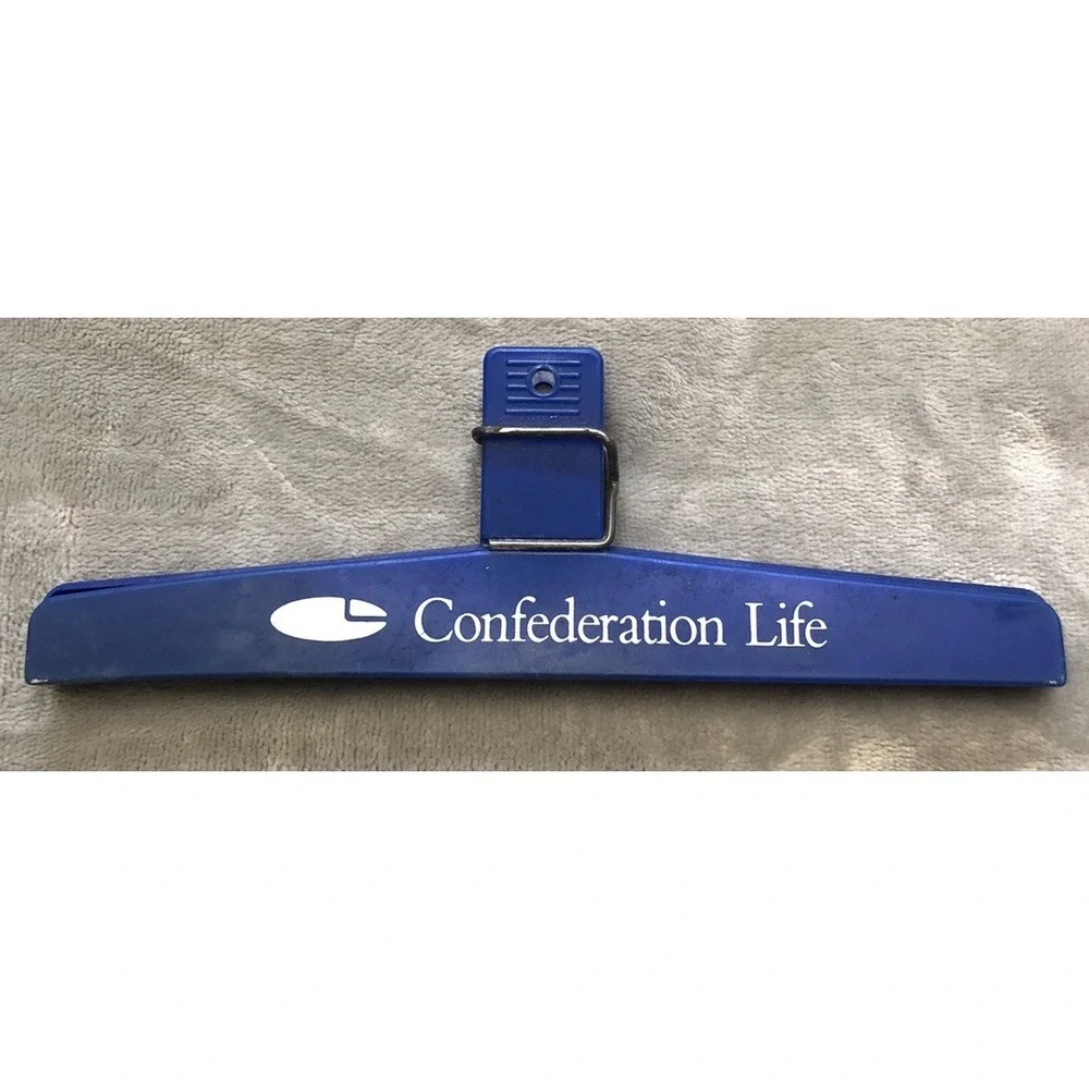 Vintage‎ Confederation Life Insurance Board File Bag Clip Blue Plastic 8 in